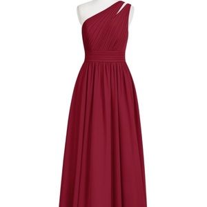 Azazie burgundy floor length dress